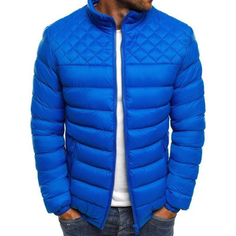 Jesienno-zimowa młodzieżowa krótka bawełniana kurtka z kołnierzem stojącym, slim fit, puchowa bawełniana kurtka
