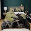 Kids Bedding Set,Cartoon Animal Monkey Single Duvet Cover Set Soft Easy Care Polycotton Quilt Duvet Cover with Pillowcases 75*50