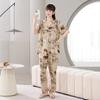 Cotton and silk pajamas women's spring and summer short-sleeved large-size suit spring and autumn thin cartoon printed loungewear