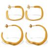 Elegante goldene C-förmige quadratische Ohrringe: Luxuriöser Stil für vielseitiges Tragen