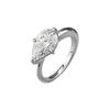 Birnenförmiger Tropfen S925 Silber Weißer Diamantring in Krappenfassung - Klassisch & Modisch