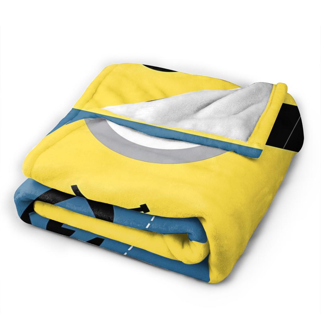 Cartoon M-Minions Face Print Flannel Blankets Winter Warm Soft Throw Blanket for Kids Adult Bedroom Bedspread Sofa Bed Cover