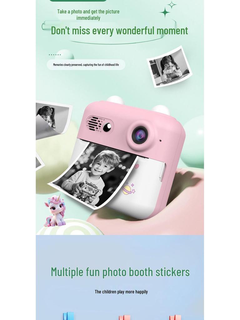 High-Definition Instant Mini Camera for Kids with Thermal Printing
