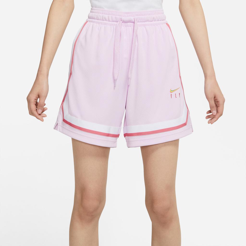 Nike Dri-Fit Fly Embroidered Logo Loose Sports Casual Breathable Shorts Women Shorts Pink DM7906-695