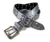 Sealand Long Double Eyelet Belt with English Letter Fits Waist Sizes 40mm Made In Japan Pattern, 50-130cm, Wide, Silver,
