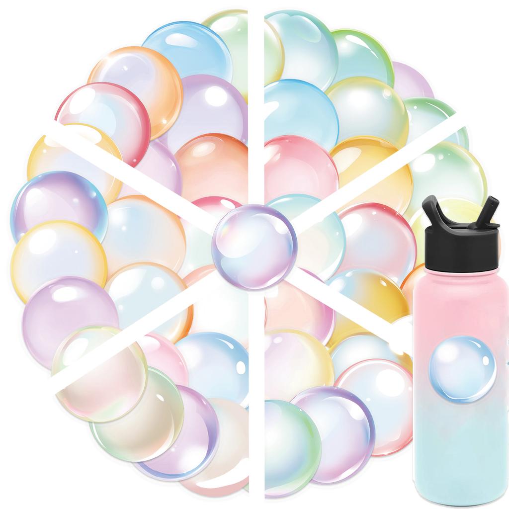 50PCS Transparent Waterproof Bubble Stickers for Notebooks, Phones, Luggage, and Water Bottle Decorations