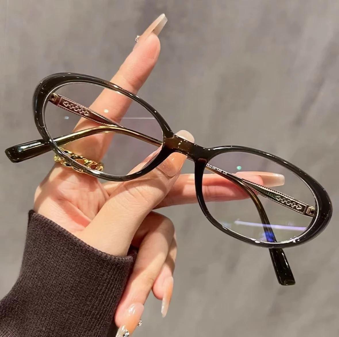 

Fashionable Thick Edge Oval Small Frame Anti-blue Light Reading Glasses For Women Senior Middle-aged And Elderly Glasses 1.00