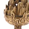1Pc Retro Alloy Small Lotus Mountain Hollow Out Incense Stick Burner Incense Holder With Cover Home Decoration Crafts