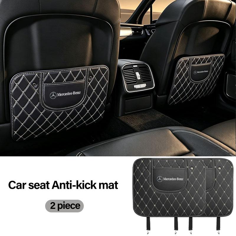 VFO1   Car Seat Back Anti Kick Mats Seatback Pad Protectors Cover Leather Interior For Mercedes Benz AMG A/B/C/E/S Class W203 W211 W212