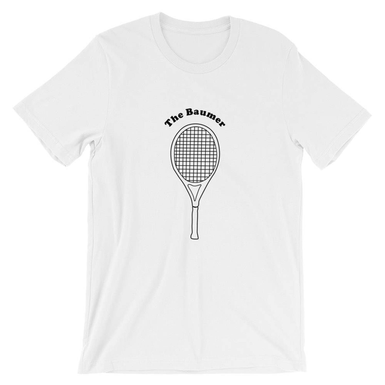 The Baumer Tennis Racket T shirt! Tennis, Richie Tenenbaum, Movies, Funny Tennis T-Shirt, Tennis Movie, Funny Character, Funny Tennis Gift, S