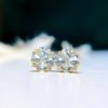1.8ct Natural Aquamarine Clover Stud Earrings Women Sterling Plated Gold Geometric Fashion Jewelry