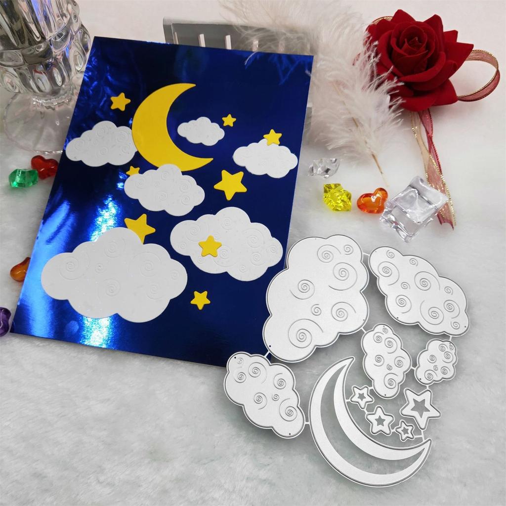 Metal Cutting Dies Night Sky Clouds Stars Moon Decoration DIY Scrapbooking Paper Craft Knife  Stencils Embossing