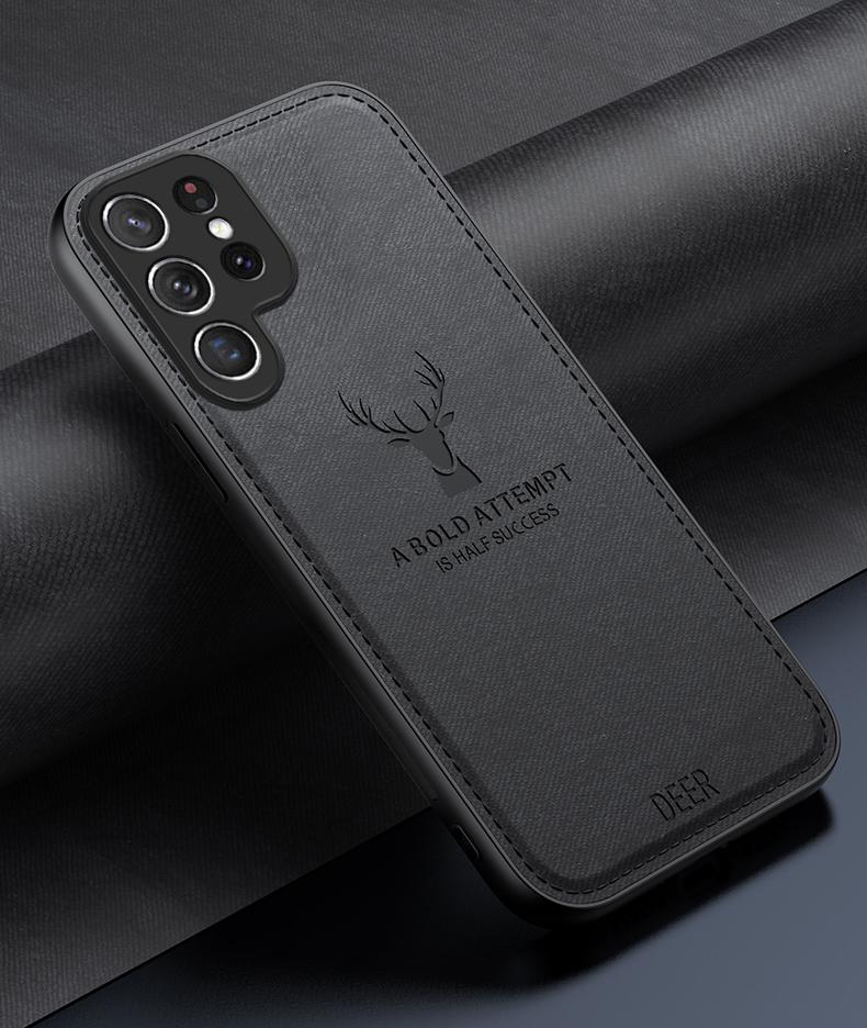 Per Samsung Galaxy S23 S22 S21 S20 S10 Plus Ultra Custodia Morbida in Tessuto Cervo Cover Posteriore Protettiva per Samsung S20 S23 FE
