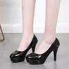 Sexy High Heels Women's Spring Summer Patent Fashion Round Stiletto Wedding Shoes Women's Shoes