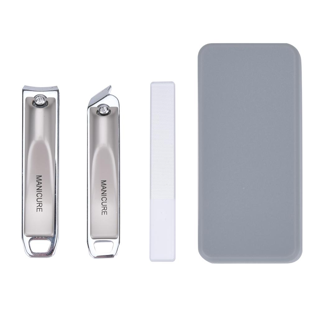Stainless Steel Nail Clipper Set Portable 3 In 1 Manicure Kit Nail Care & Cuticle Pusher Set Mini Personal Grooming Tools