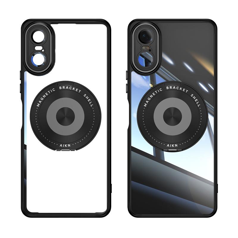 Custodia Magnetica in Metallo e TPU per Sony Xperia 1 VI 10 Supporto Caricatore Wireless Cover Antiurto a 360° per Xperia1 VII Xperia10 VII