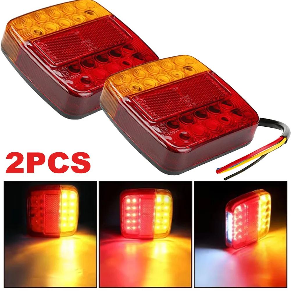 1/2pcs Rear Tail Lights Brake Stop Car Truck LED Rear 12V Lights Rear Lamp Waterproof Tailight Warning Parts for Trailer Caravan