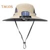 Solar Fan with Three-Speed Adjustment Strong Airflow Low Noise Rechargeable Fishing Hat Clip-on Cooling Fan Camping Supplies