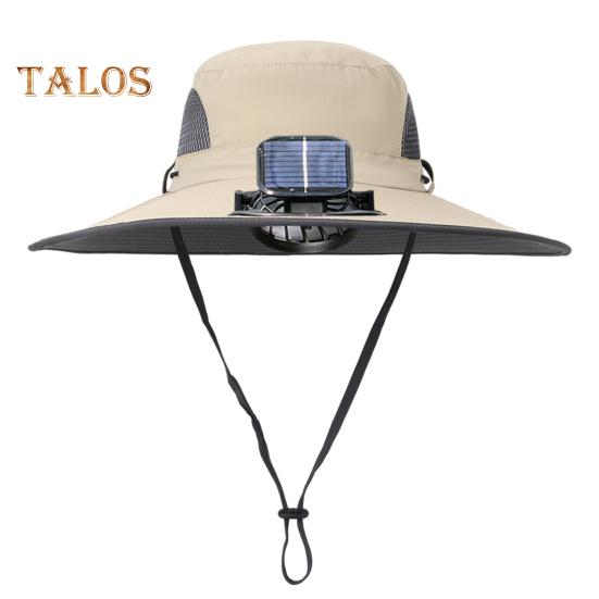 Solar Fan with Three-Speed Adjustment Strong Airflow Low Noise Rechargeable Fishing Hat Clip-on Cooling Fan Camping Supplies