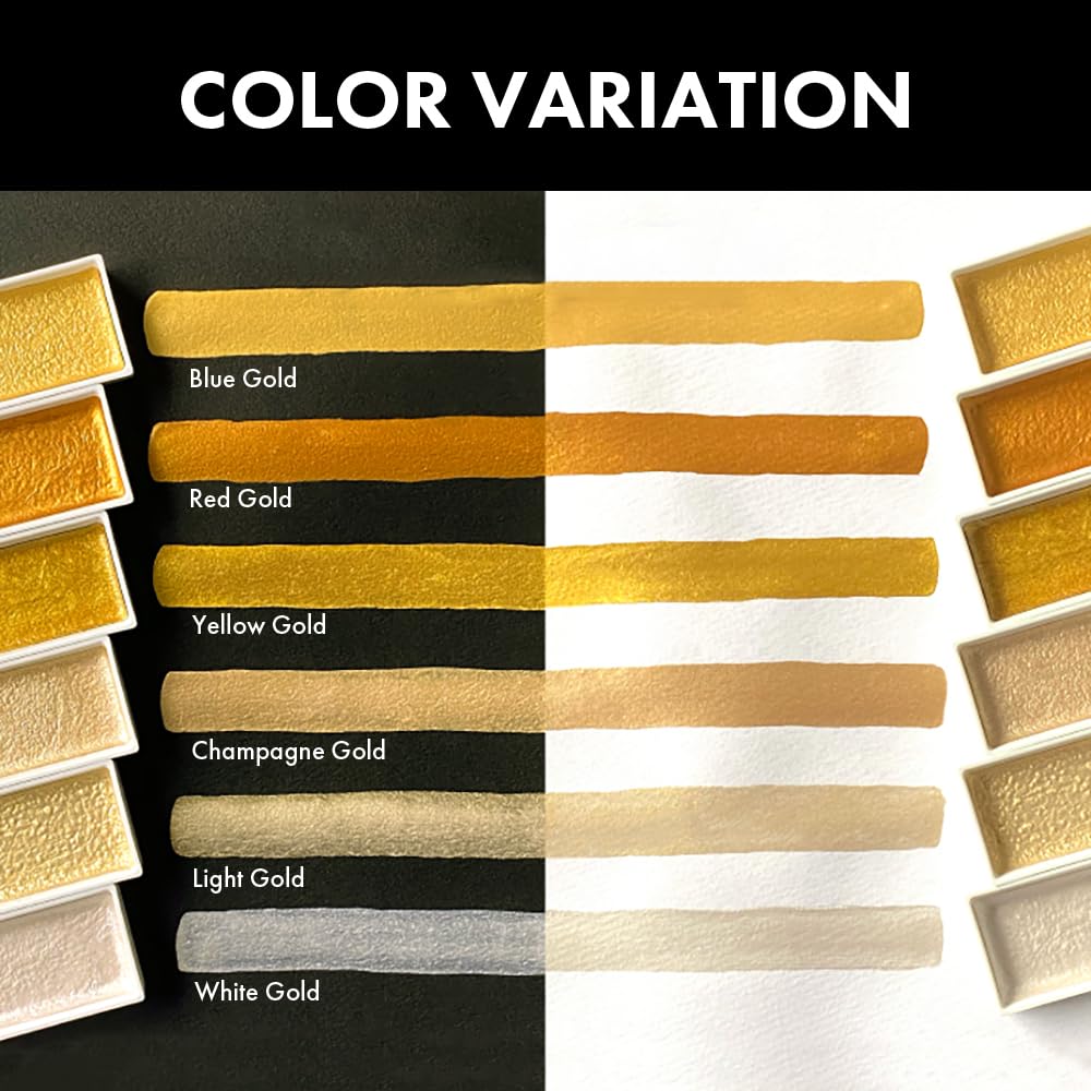 Kuretake Paint Gansai Tambi Starry Colors, 6-Color Set MC20SC/6V - Ideal for Artists, Watercolor Metallics