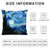 Starry Sky Van Gogh Art Oil Painting Pillow Case 3D Print Polyester Fiber 40*40Cm Home Sofa Throw Decoration Festival Gift
