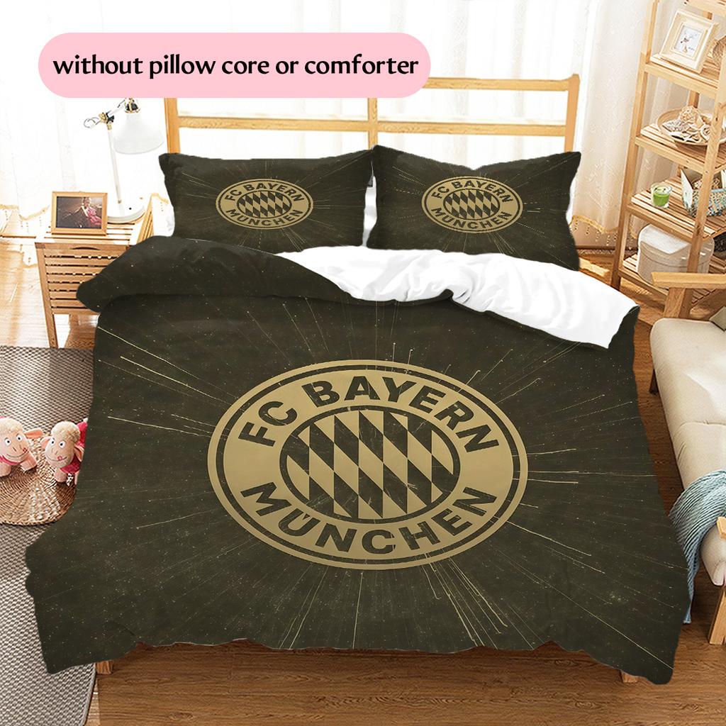 Set Copripiumino Trapuntato con Motivo FC Bayern Monaco Decorazione Casa Regalo (1 * copripiumino + 2 * federe senza imbottitura)