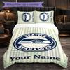 Seattle Seahawks Benutzerdefinierter Name Text Bettwäsche-Set, 1 Bettbezug & 2 Kissenbezüge Personalisierte Schlafzimmer-Geschenk