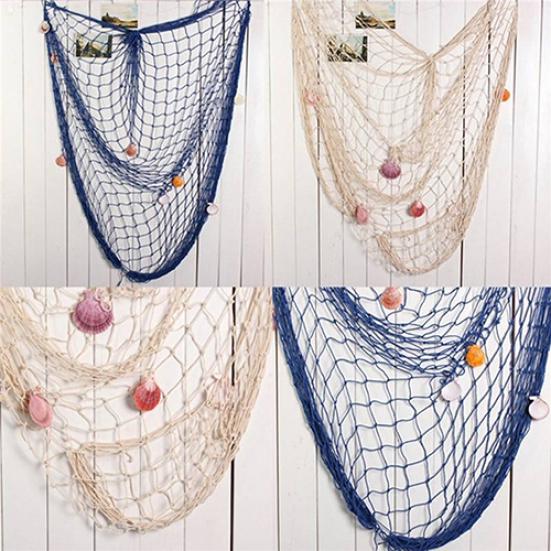 Mediterranean Ocean Decorative Fish Net Hemp Rope 39.37 in