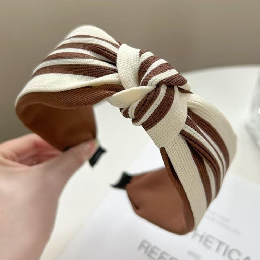 Chic Hair Hoop French Style Striped Headband Fashion Knotted Headband  Daily Wear
