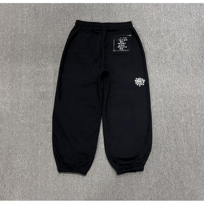 Mens Casual Jogger Pants With Geometric Print Loose Fit Drawstring Waist Cotton Blend Streetwear