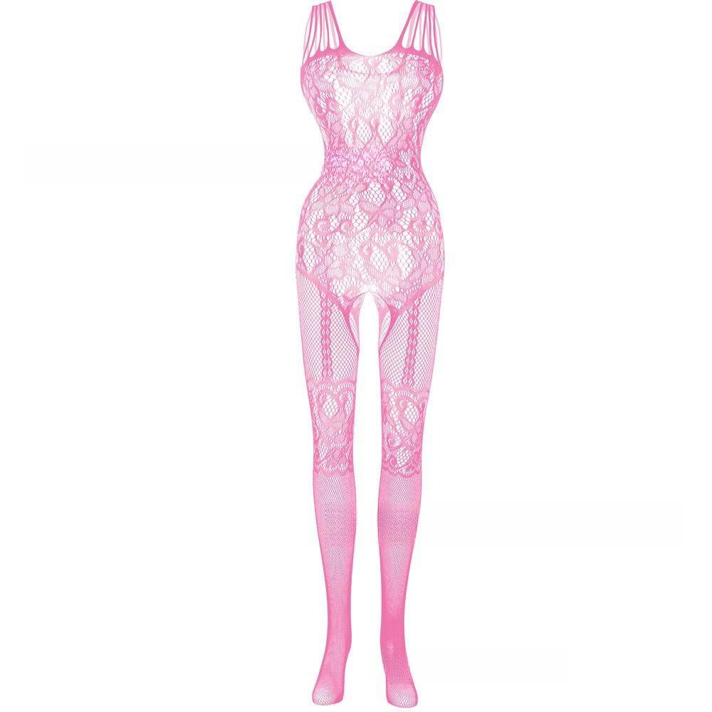 Oversize ženy Sexy síťované jednodílné body punčochové kalhoty Krajkové body Spodní prádlo Velká velikost