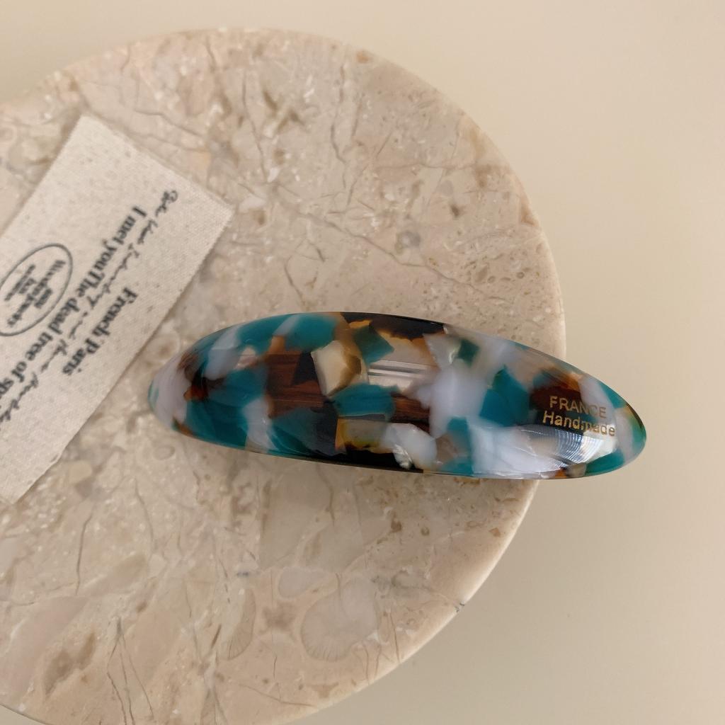 Retro Style 7.4CM Acetic Acid Oval Curved Hairpin Half Tied Ponytail Clip Spring Clip Hair Accessories