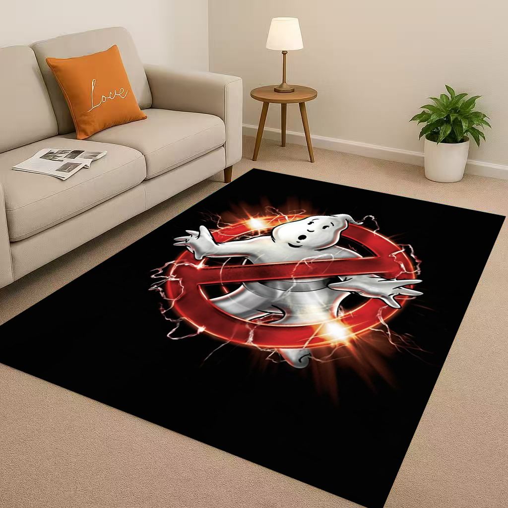 3D Horror Movie G-Ghostbusters Cartoon Living Room Non-Slip Area Rug Carpet for Bedroom Playroom Sofa,Easy Clean Home Doormat