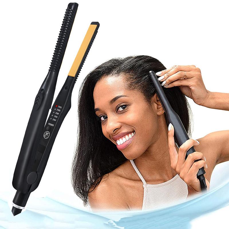2-in-1-Haarglätter, Lockenwickler, professionelles Keramik-Glätteisen für kurzes Haar, Damen und Herren, Bartglätter