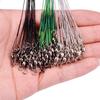 50pcs Steel Fishing Line Super Strong Tensile Force Anti Bite Steel Wire Leader with Rotating Snaps Fishing Lead Wire