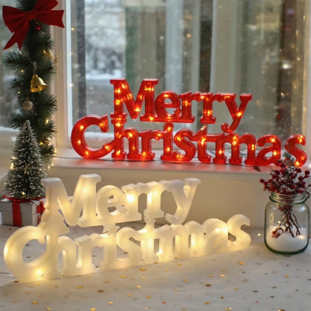 Weihnachtsdekorationsartikel Weihnachtskranz-Zubehör 3D-Buchstabenlichter