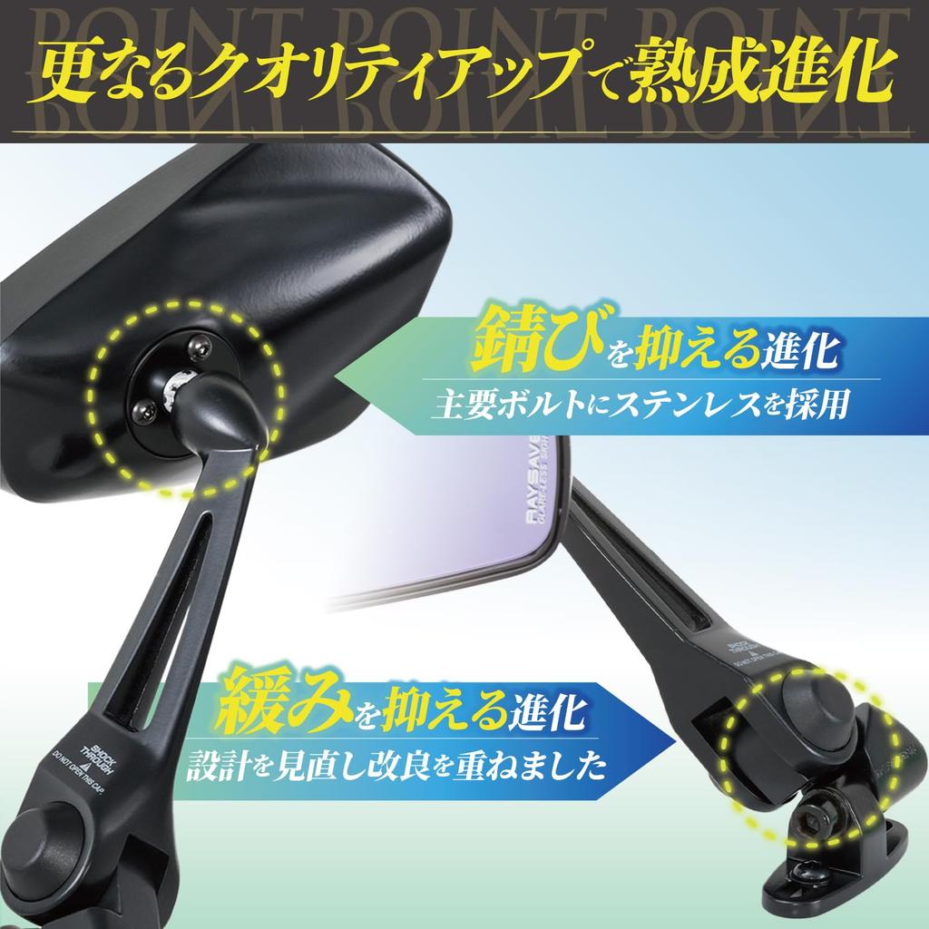 TANAX NAPOLEON Cowling Mirror Motorcycle Cowl Mount Left and Meets Safety Standards for All 1 Mirror NC-002 12" Black, Mirror, Right, Anti-Glare