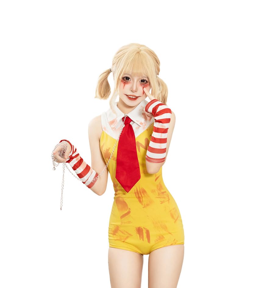 Halloween Clown Costume Deluxe Set Foot Metal Clown Fancy Dress Cosplay Costume Cultural Festival School Festival Stage Costume Performance Costume