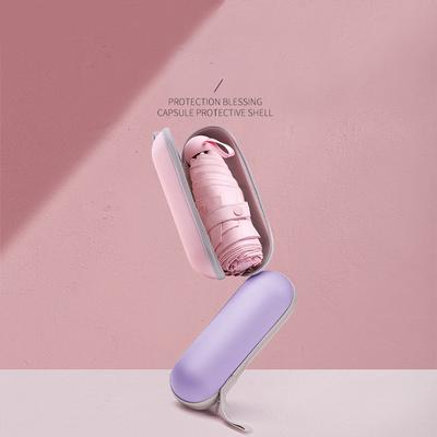 Mini Paraguas de Bolsillo Sunshine, Pequeño y Práctico, 50% Plegado, Paraguas de Bolsillo Resistente a los Rayos UV con Sombrilla y Protección Solar de Pegamento Negro