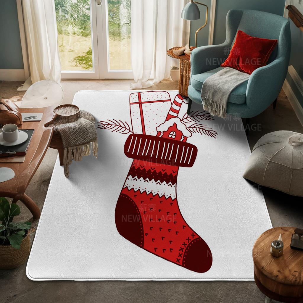 House Entrance Carpet Home Door Mat Living Room Bath Foot Bathroom Non-slip Water Absorption Rugs Bath Merry Christmas Winter