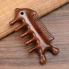 Small Fish Sandalwood Meridian Massage Comb for Women's Head Therapy – Five-Tooth, Anti-Static, Thickened Wood Design