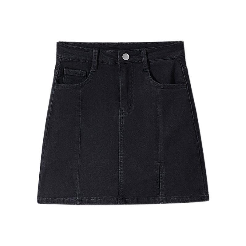 Unikátní Klasický Všestranný Mladistvý Strečový S vysokým pasem Rozparek Bustierová sukně Dny Štíhlý Balíček Boky Černá Áčková Dámská Letní Móda Džínová Krátká Sukně