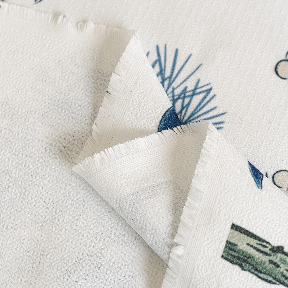 Ink Painting Sofa Cushion Towel Imitation Hemp Four Seasons Universal Modern Tassel Edge Flowers And Birds Sofa Full Cover Cloth