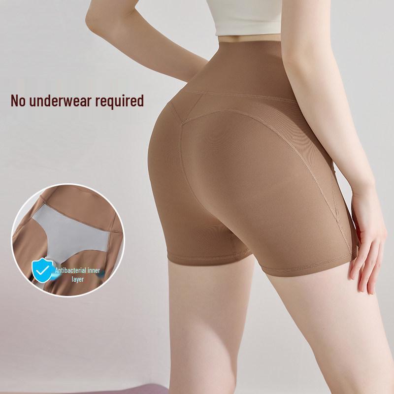 

Women s High-Waisted Yoga Pants: Skin-Friendly, Butt-Lifting, No Undies Needed, Quick-Dry, Breathable, 3/4 Length Sports Shorts. Extra Large какао кольору
