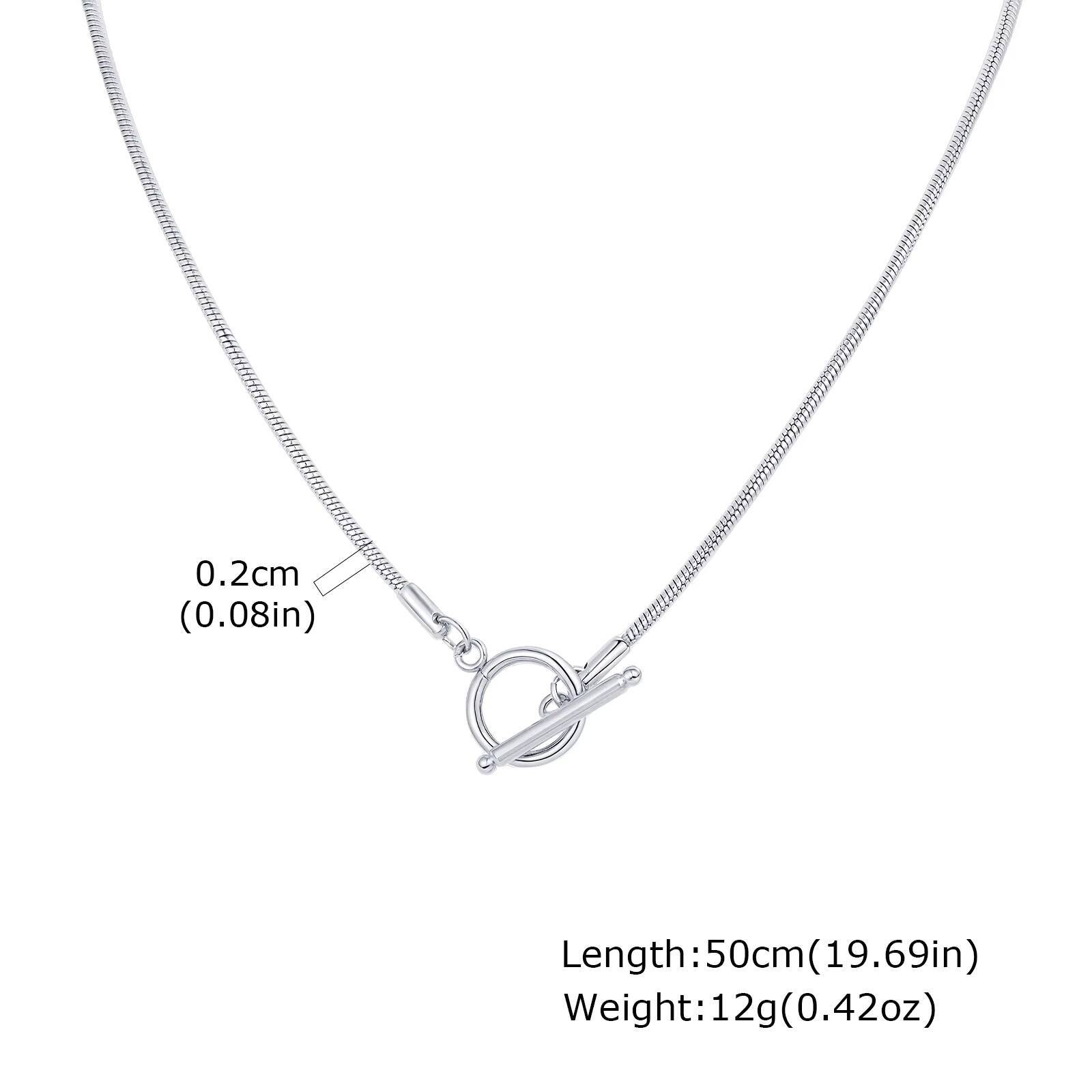 

Vnox Stainless Steel Round Snake Chain Necklace 50cm, 2mm Width OT Toggle Chain Link Collar, Minimalist Jewelry Gift for Men Him