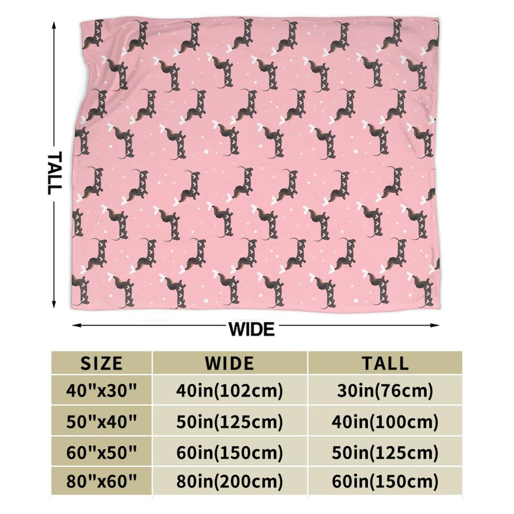 Cute Dachshund Blanket Flannel Spring/Autumn Dogs Animal Breathable Super Soft Throw Blankets for Sofa Outdoor Quilt