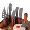 High-Quality Stainless Steel & Acacia Wood Cheese Knife and Fork Set