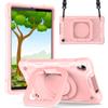 Tablet Case for Lenovo Tab M8 (TB-8705/8705F), 360° Rotatable Stand, Color-block Design, Reinforced Corners, with Shoulder Strap