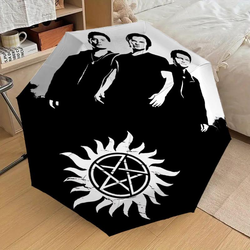 1PC Supernatural Winchester Umbrella-8-Rib Reinforced, Automatic Open, Lightweight & Durable, Cute Fashion Accessory for Outdoor-W122