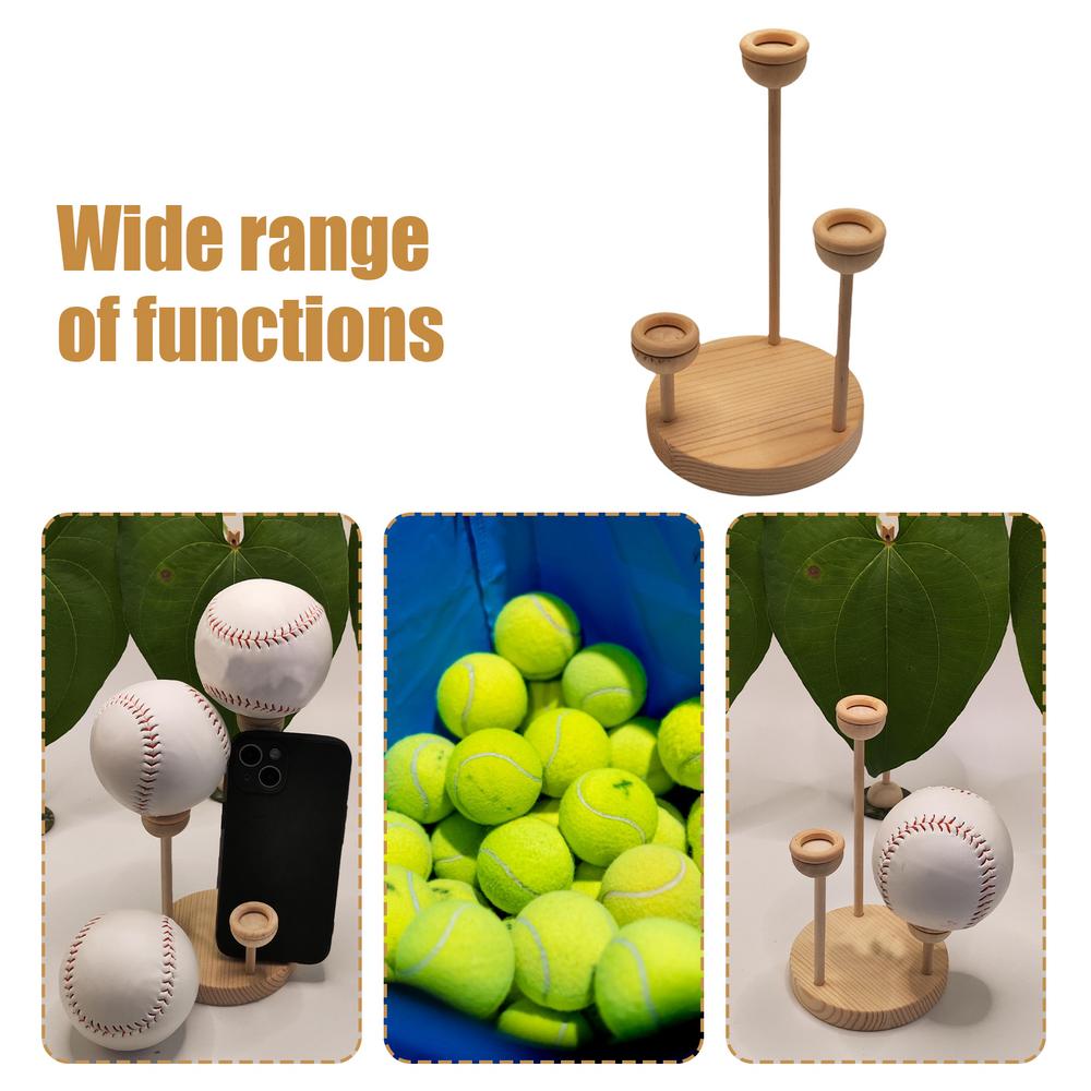 Baseball Stand Baseball Rack Display Holder Wooden Base Ball Stand Display Holder For Golf Baseball Softball Tennis Ball